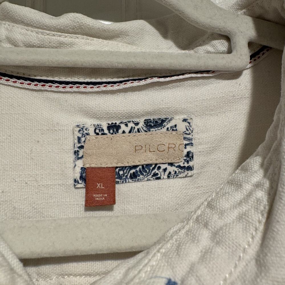Anthropologie Pilcro White Linen Blend Camp Shirt Size XL - Picture 4 of 7